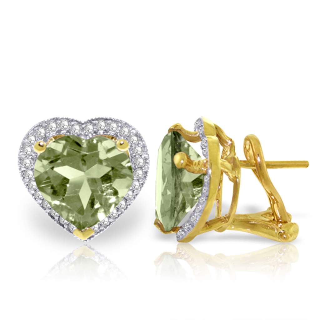 Earring With Diamonds Green Amethysts 1500$